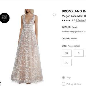 Bronx and Banco Megan Lace Maxi Dress (XS)